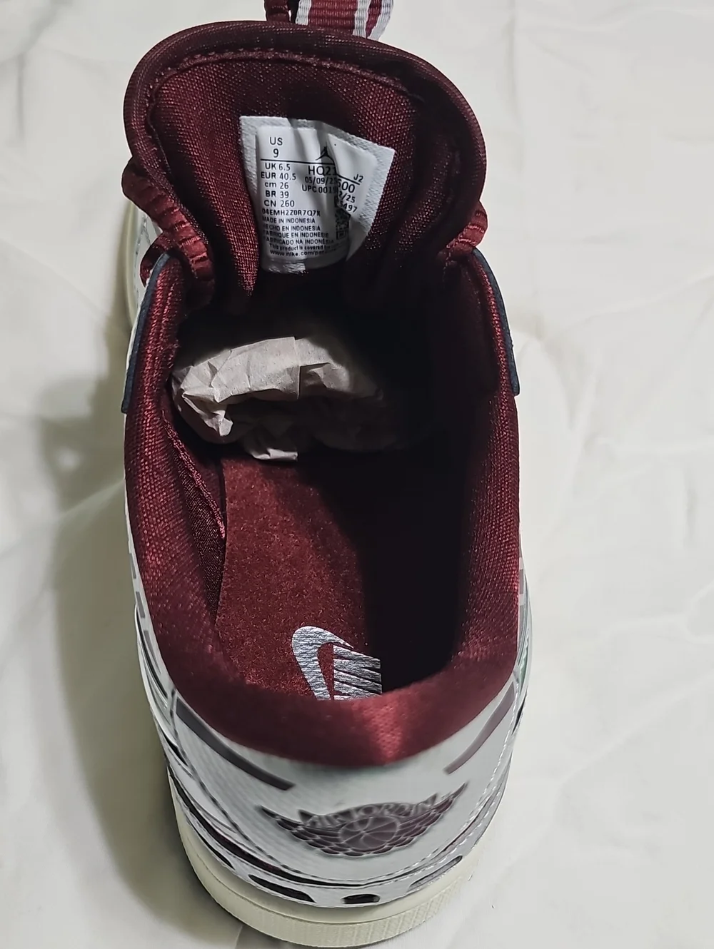 Nike Maroon and Silver, Air Jordan Women's Athletic Sneakers